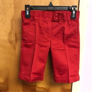 Janie & Jack Red short Adjustable Waist Girls cuffed sz 6 NWT